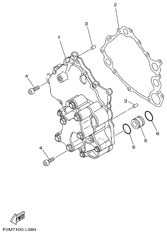 Yamaha F2ML OIL PUMP parts diagram